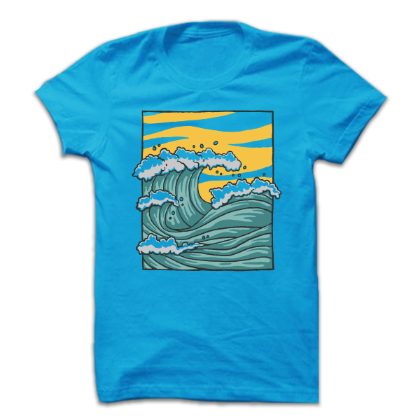 Тениска с цветен принт  WAVES Тениска с цветен принт  WAVES